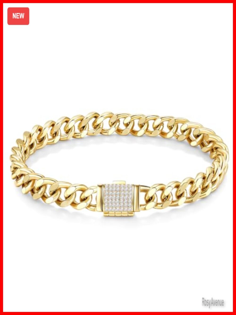 14k Gold Filled Cuban Chain Bracelet 8mm Link Unisex Jewelry Gift